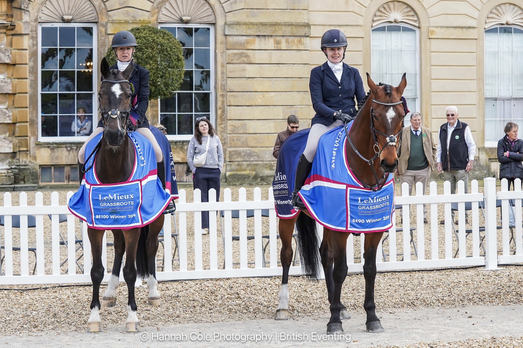 BE90 and BE100 Badminton Grassroots winners 2026 stood in front of Badminton House. Image courtesy of Hannah Cole Photography