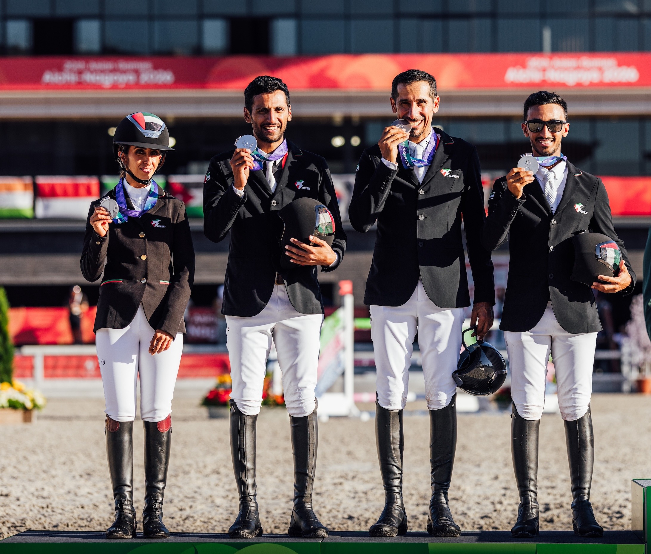 UAE Team members on the podium